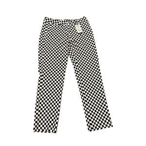 Lesmart Golf Pants Womens Size 8 Black & White Check Stretch Trousers